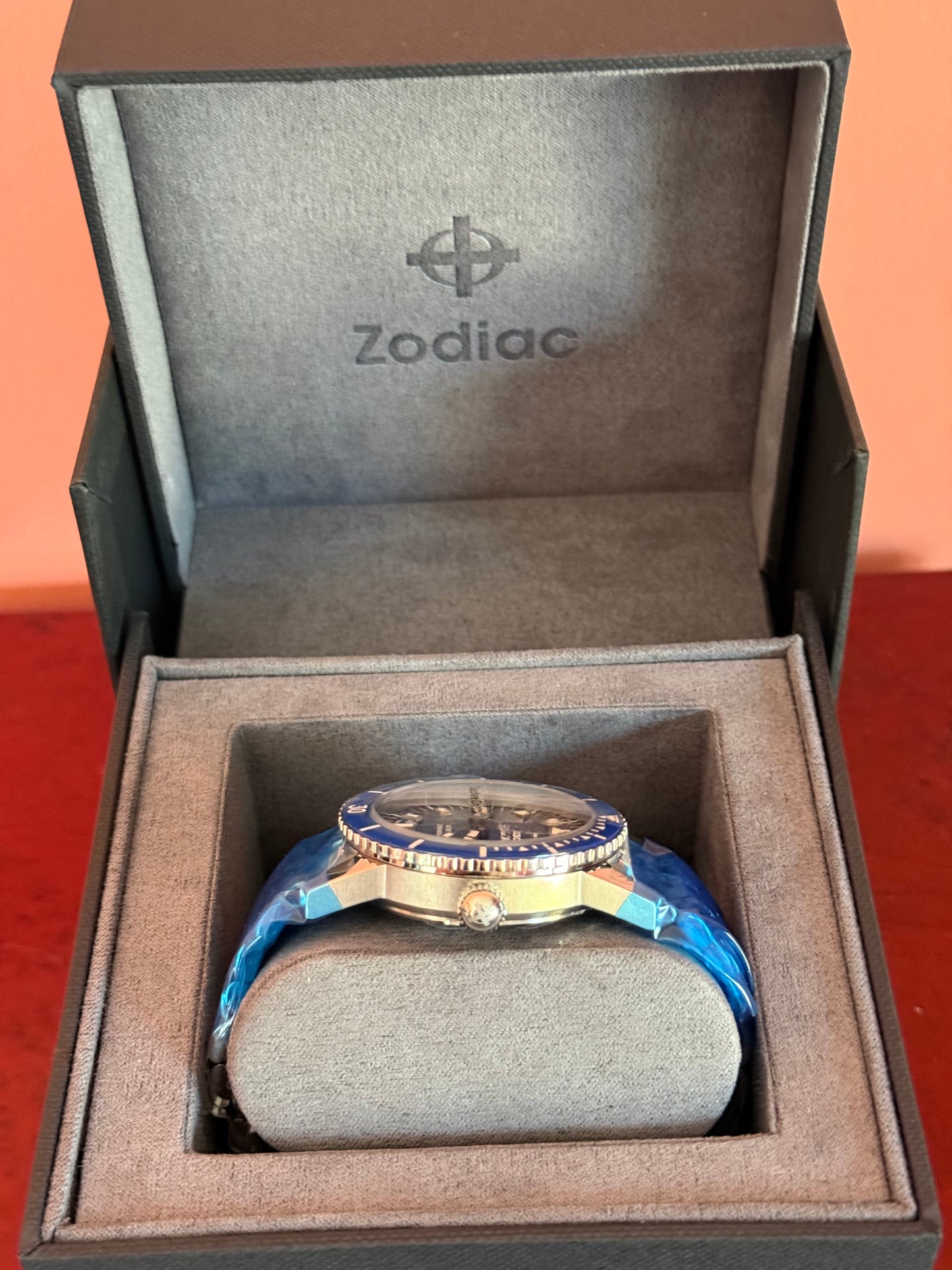 Zodiac Super Sea Wolf Lapis Lazuli Dial Compression Diver