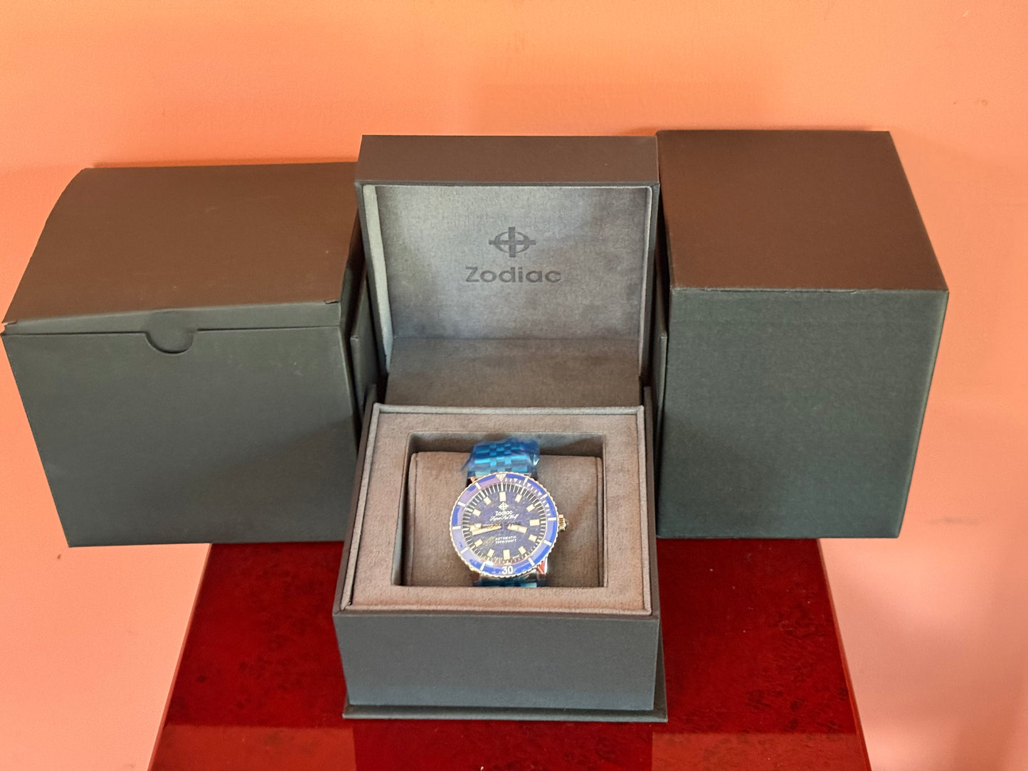 Zodiac Super Sea Wolf Lapis Lazuli Dial Compression Diver